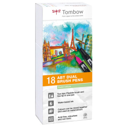 ABT Dual Brush pen 18-set Pastel i gruppen Penner / Kunstnerpenner / Penselpenner hos Pen Store (101096)