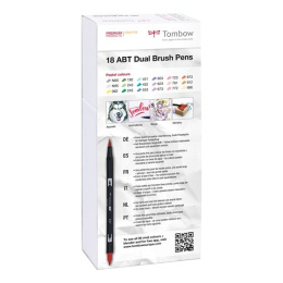 ABT Dual Brush pen 18-set Pastel i gruppen Penner / Kunstnerpenner / Penselpenner hos Pen Store (101096)