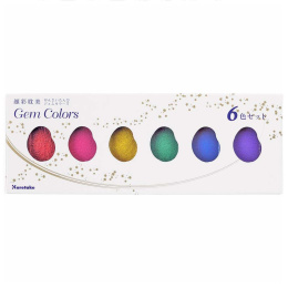 Gansai Tambi 6-set Gem Colors i gruppen Kunstnermateriell / Kunstnerfarge / Akvarellmaling / Akvarellmaling i kopp hos Pen Store (101102)