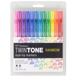 TwinTone Marker Rainbow 12-set i gruppen Penner / Kunstnerpenner / Illustrasjonmarkers hos Pen Store (101130)