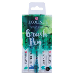 Brush Pen Green Blue 5-set i gruppen Penner / Kunstnerpenner / Penselpenner hos Pen Store (103715)