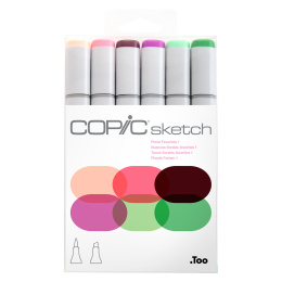 Sketch 6-pakke Floral Favourites 1 i gruppen Penner / Kunstnerpenner / Illustrasjonmarkers hos Pen Store (103862)