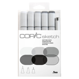 Copic Sketch 5+1 Sketching Grays i gruppen Penner / Kunstnerpenner / Illustrasjonmarkers hos Pen Store (103864)