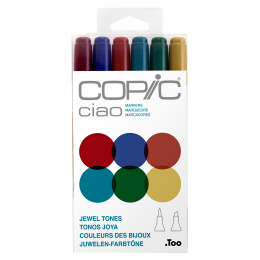 Ciao 6-pakke Jewel Tones i gruppen Penner / Kunstnerpenner / Illustrasjonmarkers hos Pen Store (103870)