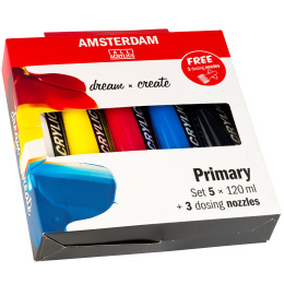 Akrylmaling Primary Set + Nozzles i gruppen Kunstnermateriell / Kunstnerfarge / Akrylmaling hos Pen Store (104069)