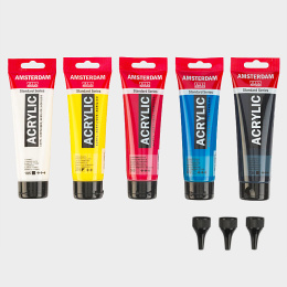 Akrylmaling Primary Set + Nozzles i gruppen Kunstnermateriell / Kunstnerfarge / Akrylmaling hos Pen Store (104069)