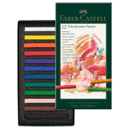 Pastel crayon Polychromos 12-set i gruppen Kunstnermateriell / Kritt og blyanter / Pastellkritt hos Pen Store (105088)