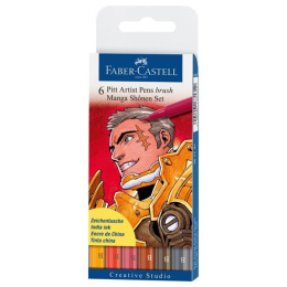 PITT Artist Brush 6-set Manga Shonen i gruppen Penner / Kunstnerpenner / Tusjpenner hos Pen Store (105148)