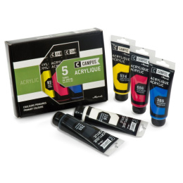 Campus Akrylmaling Set 5x100ml tubes i gruppen Kunstnermateriell / Kunstnerfarge / Akrylmaling hos Pen Store (107974)