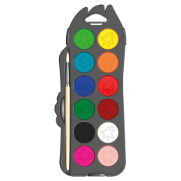 Color Peps 12 x 30 mm + Pensel i gruppen Kids / Barnehåndverk og maling / Maling for barn / Vannfarger for barn / Vannfarge hos Pen Store (108763)