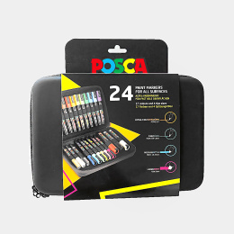 Marker 24-set Rubbercase i gruppen Penner / Kunstnerpenner / Illustrasjonmarkers hos Pen Store (110396)
