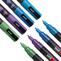 Posca PC-3M Glitter Blue tones - Set of 4 i gruppen Penner / Kunstnerpenner / Illustrasjonmarkers hos Pen Store (110417)