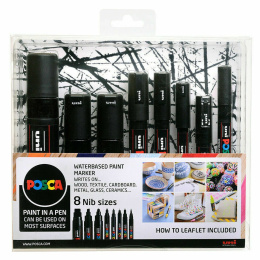 Posca Marker Black - Set of 8 i gruppen Penner / Kunstnerpenner / Illustrasjonmarkers hos Pen Store (110418)