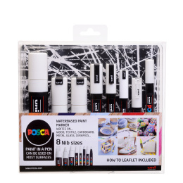 Posca Marker White - Set of 8 i gruppen Penner / Kunstnerpenner / Illustrasjonmarkers hos Pen Store (110419)