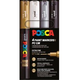 Posca PC-1MC Metallic - Set of 4 i gruppen Penner / Kunstnerpenner / Illustrasjonmarkers hos Pen Store (110420)