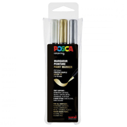 Posca Brush PCF-350 Metallic - Set of 3 i gruppen Penner / Kunstnerpenner / Penselpenner hos Pen Store (110426)