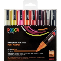 Posca PC-5M Warm Colours - Set of 8 i gruppen Penner / Kunstnerpenner / Illustrasjonmarkers hos Pen Store (110428)