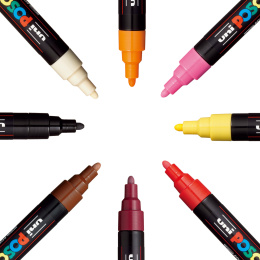 Posca PC-5M Warm Colours - Set of 8 i gruppen Penner / Kunstnerpenner / Illustrasjonmarkers hos Pen Store (110428)