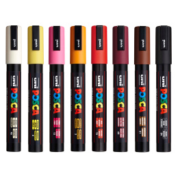 Posca PC-5M Warm Colours - Set of 8 i gruppen Penner / Kunstnerpenner / Illustrasjonmarkers hos Pen Store (110428)