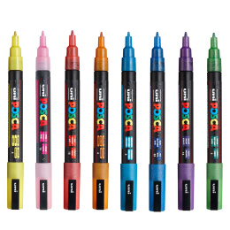 Posca PC-3M Sparkling tones - Set of 8 i gruppen Penner / Kunstnerpenner / Illustrasjonmarkers hos Pen Store (110429)