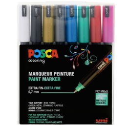 Posca PC-1MR Metallic Colours Set of 8 i gruppen Penner / Kunstnerpenner / Illustrasjonmarkers hos Pen Store (110432)