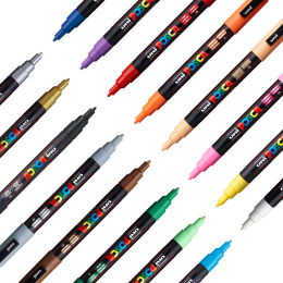 Posca PC-3M Standard Colours Set of 16 i gruppen Penner / Kunstnerpenner / Illustrasjonmarkers hos Pen Store (110435)