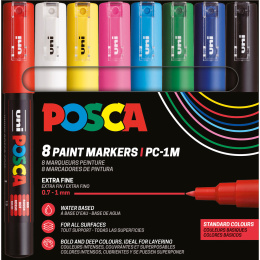 Posca PC-1MC Standard Colours Set of 8 i gruppen Penner / Kunstnerpenner / Illustrasjonmarkers hos Pen Store (110436)