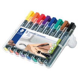 8-pakke Lumocolor permanent vinklet spiss i gruppen Penner / Merking og kontor / Merkepenner hos Pen Store (111001)