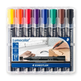8-pakke Lumocolor permanent vinklet spiss i gruppen Penner / Merking og kontor / Merkepenner hos Pen Store (111001)