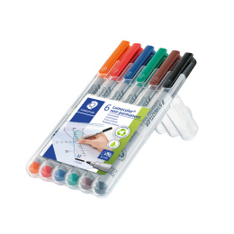 6-pakke Lumocolor Non-permanent Medium i gruppen Penner / Merking og kontor / Merkepenner hos Pen Store (111035)