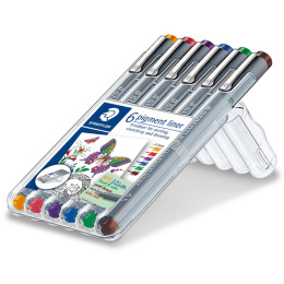 Pigment Liner Color 0.5mm 6-set i gruppen Penner / Skrive / Fineliners hos Pen Store (111221)