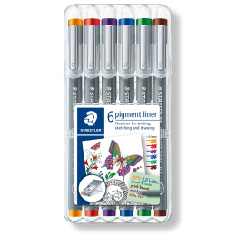 Pigment Liner Color 0.5mm 6-set i gruppen Penner / Skrive / Fineliners hos Pen Store (111221)