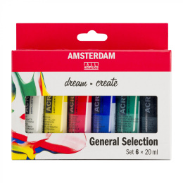 Akrylfarge General Selection Set 6 x 20 ml i gruppen Kunstnermateriell / Kunstnerfarge / Akrylmaling hos Pen Store (111755)