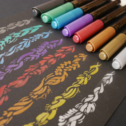 Fudebiyori 8-­set Metallic i gruppen Penner / Kunstnerpenner / Penselpenner hos Pen Store (111859)