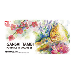 Gansai Tambi Portable Akvarellset x 14 i gruppen Kunstnermateriell / Kunstnerfarge / Akvarellmaling hos Pen Store (111864)