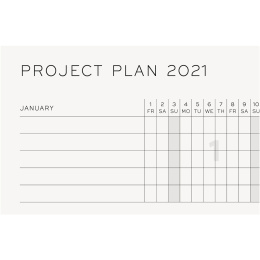 Kalendere 2021 12M Daily Planner A5 Black i gruppen  Papir & Blokk / Kalendere / 12 md kalendere hos Pen Store (112293)