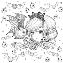 Pop Manga: Cute and Creepy Coloring Book i gruppen Hobby & Kreativitet / Bøker / Fargebøker for voksne hos Pen Store (112447)