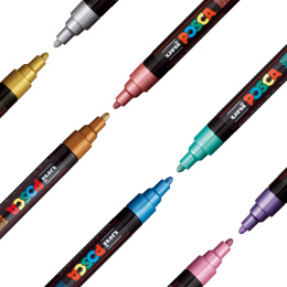 Posca PC-5M Metallic Colours 8-set i gruppen Penner / Kunstnerpenner / Illustrasjonmarkers hos Pen Store (112630)