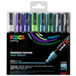 Posca PC-5M Cool Colours 8-set i gruppen Penner / Kunstnerpenner / Illustrasjonmarkers hos Pen Store (112632)