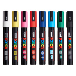 Posca PC-5M Standard Colours 8-set i gruppen Penner / Kunstnerpenner / Illustrasjonmarkers hos Pen Store (125148)