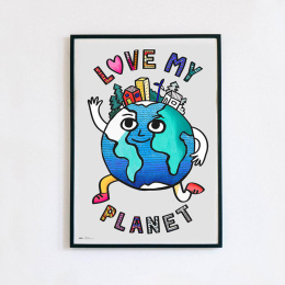 Coloring Poster - Love My Planet i gruppen Hobby & Kreativitet / Skape / Håndverk og DIY hos Pen Store (125518)