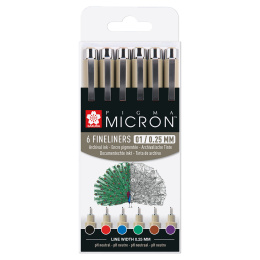 Pigma Micron Fineliner 6-set 01 Basic Colours i gruppen Penner / Skrive / Fineliners hos Pen Store (125575)