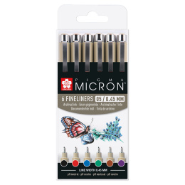 Pigma Micron Fineliner 6-set 05 Basic Colours i gruppen Penner / Skrive / Fineliners hos Pen Store (125576)