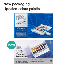 Cotman Water Colors Deluxe Sketchers Pocket Box i gruppen Kunstnermateriell / Kunstnerfarge / Akvarellmaling hos Pen Store (125826)