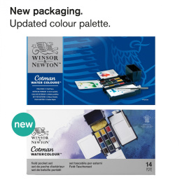 Cotman Water Colors Field Pocket set i gruppen Kunstnermateriell / Kunstnerfarge / Akvarellmaling hos Pen Store (125830)
