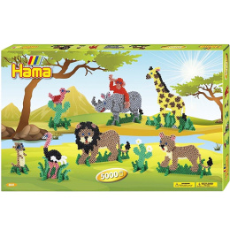 Midi Perler Gavebox Safari 5000 stk i gruppen Kids / Kul og læring / Rørperler og perleplater / DIY-sett rørperler hos Pen Store (126131)