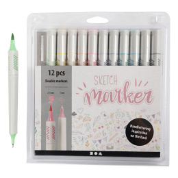 Sketch Marker Pastell 12-set i gruppen Hobby & Kreativitet / Kalligrafi / Lettering sett hos Pen Store (126476)