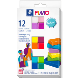 FIMO Soft Modelleringsler 12 x 25 g Brilliant colours i gruppen Hobby & Kreativitet / Skape / Modelleire hos Pen Store (126650)