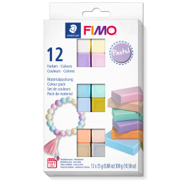 FIMO Soft Modelleringsler 12 x 25 g Pastel colours i gruppen Hobby & Kreativitet / Skape / Modelleire / Ovnherdende leire hos Pen Store (126651)