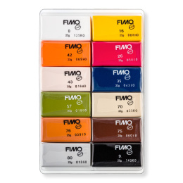 FIMO Soft Modelleringsler 12 x 25 g Natural colours i gruppen Hobby & Kreativitet / Skape / Modelleire hos Pen Store (126652)